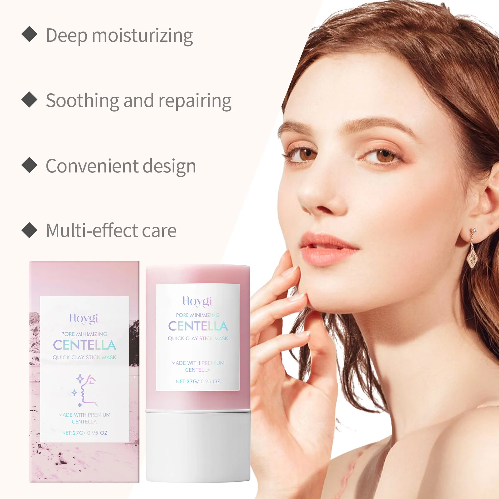 Hoygi Centella Asiatica Clay Mask Stick Soothing Calming Detoxifying Hydrating Anti-irritation Easy Application All Skin Types - Image 5