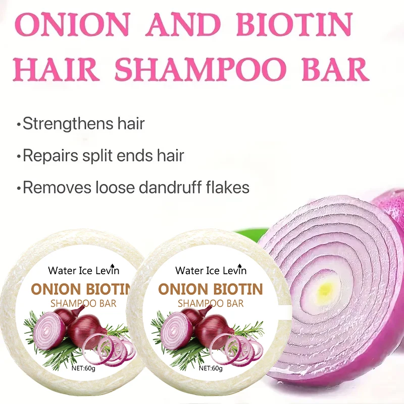 Onion and Biotin Shampoo Soap - 60g, Suitable for All Hair Types, Moisturizing and Smoothing, Rich in Rosemary Extract - Image 5