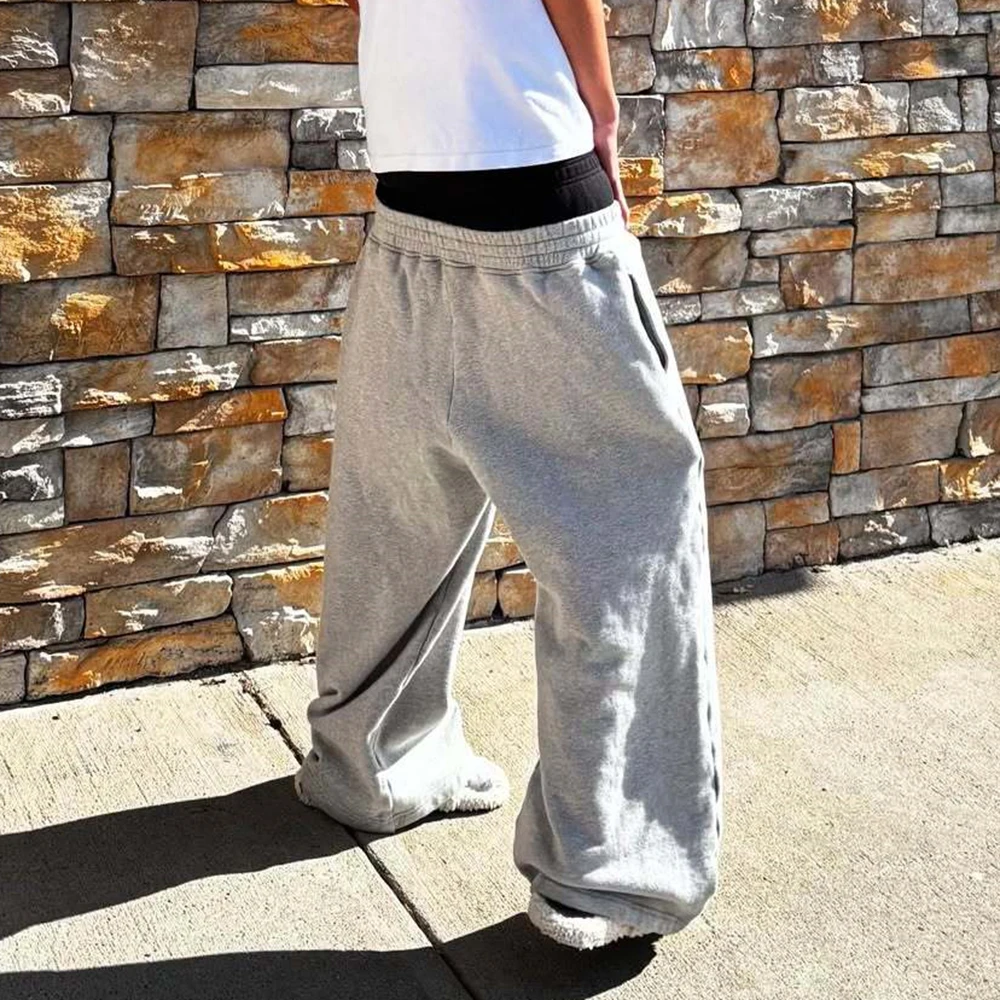 Y2K High-Waisted Printed Embroidered Street Guard Pants Spring Summer Casual Straight Leg Double Waist Design Fashionable - Image 3