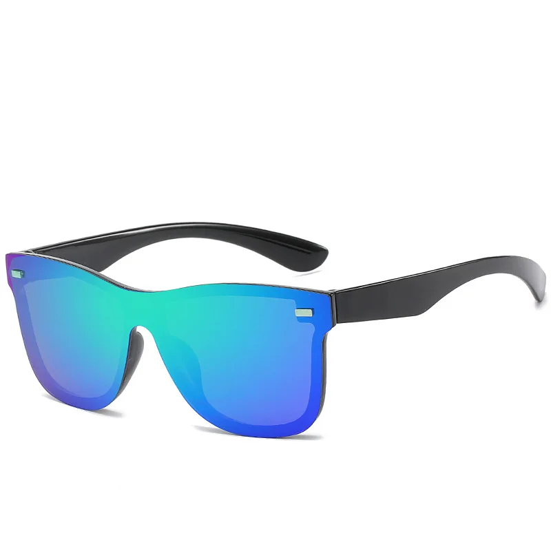 One Pine Flash Sunglasses Men Women Cycling Flat Lens Rivets UV400 Sun Glasses Reflective Shades - Image 3