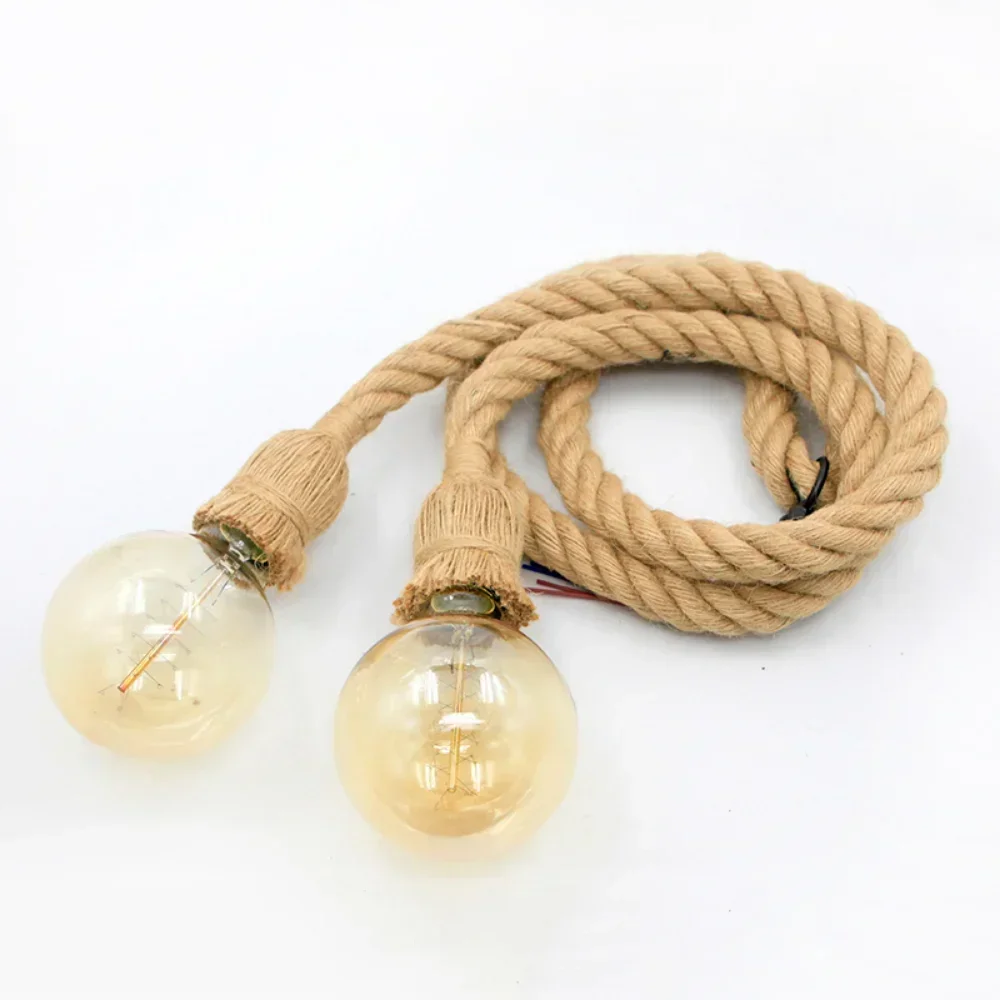 Industrial E27 Vintage Hemp Rope Pendant Lights Attic Personality Indoor Lightings for Loft/Living Room/Bar Pendant Chandelier - Image 7