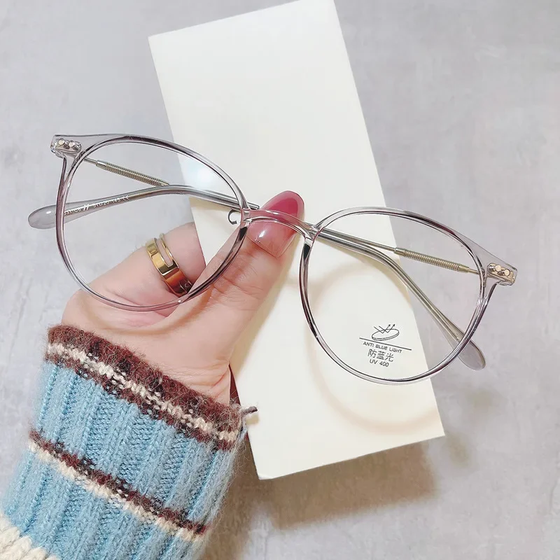 Lady Trendy Finished Myopia Glasses Women Round Frame Blue Light Blocking Eyewear Men Unisex Retro Minus Diopter Eyeglasses - Image 3