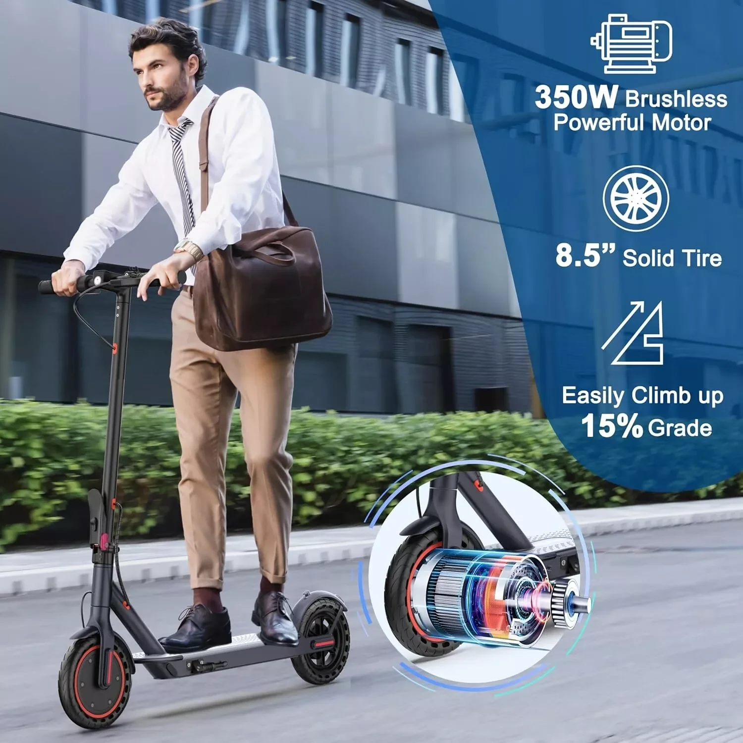 LP60 Electric Scooter 350W 19mph APP Smart Control Scooter 8.5inch tire Folding Electric Scooter 16miles Max Range for Adult - Image 5