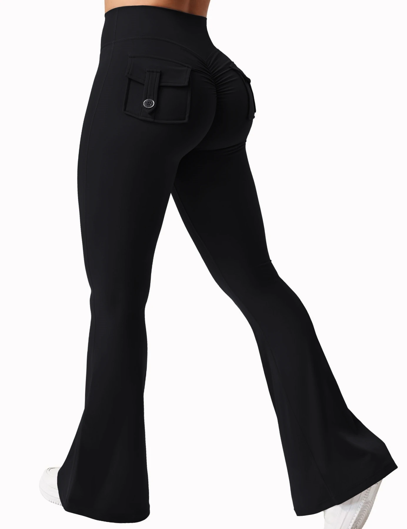 Newest Women Wide Leg High Stretch Yoga Leggings Naked Feeling Compression Fitness Workwear with pockets Yoga Pant - Image 2