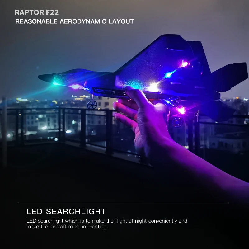2024 New F22S 2.4G 4CH 3D6G RC Airplane Raptor F22 Warplane WLtoys A180 Upgrade Version LED Light With Gyroscope Out Door Toys - Image 6