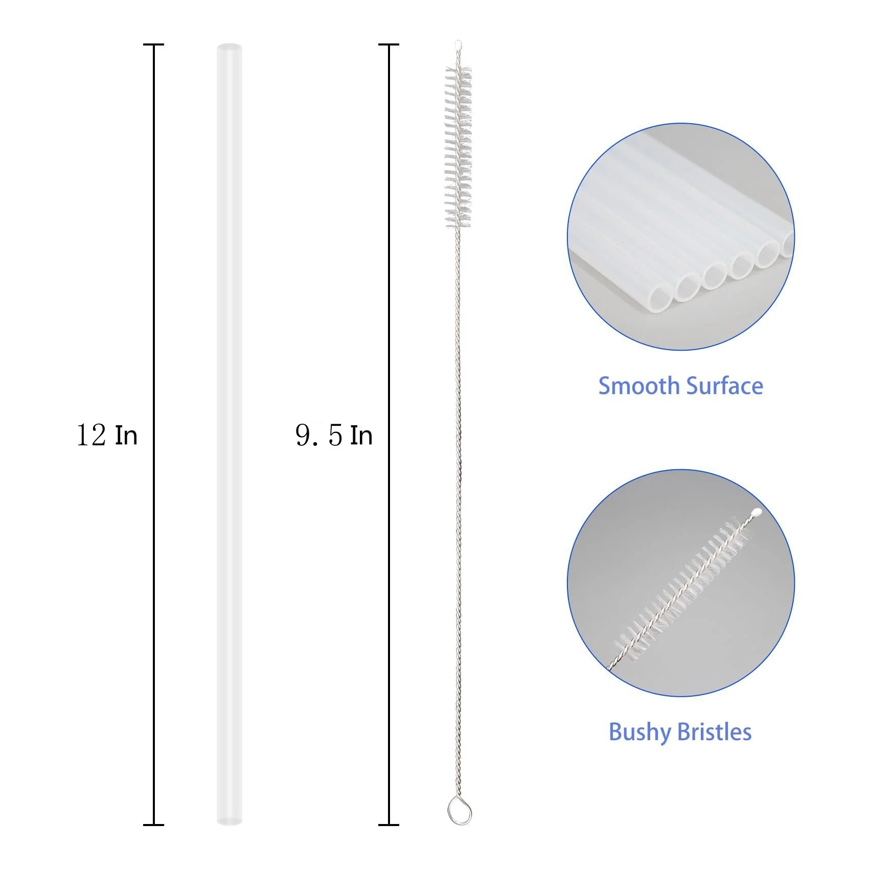 6 pack Replacement Straws for Stanley 40oz Adventure Quencher Travel Tumbler, Reusable Plastic Straws with Cleaning Brush - Image 6