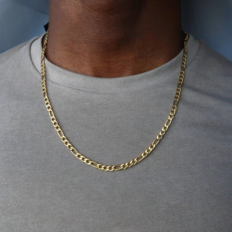 HIYEE Classic Rope Chain Men Necklace Width 2/3/4/5 MM Stainless Steel Figaro Cuban Chain Necklace For Men Women Jewelry - Image 5