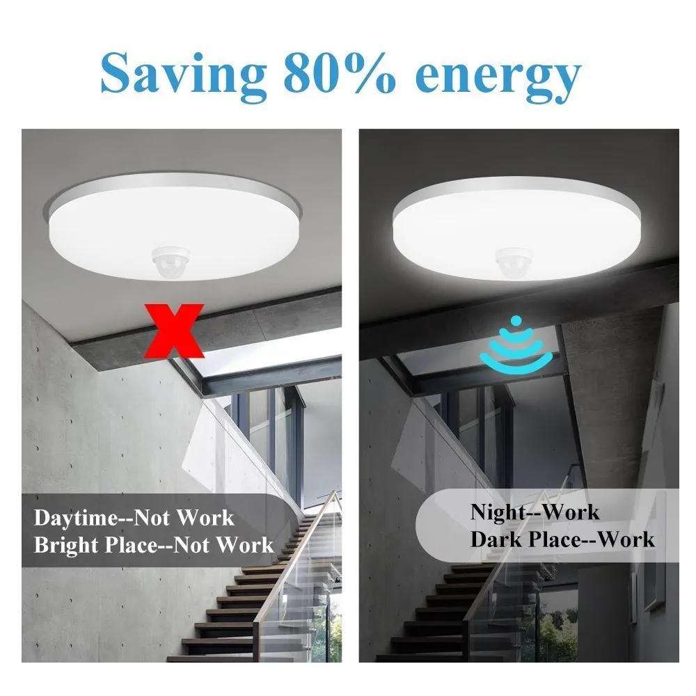 Led Ceiling Lamp With Motion Sensor 40W 30W 20W 18W 15W 12W Led Ceiling Light Fixtures For Entrance Balcony Corridor 110V 220V - Image 3