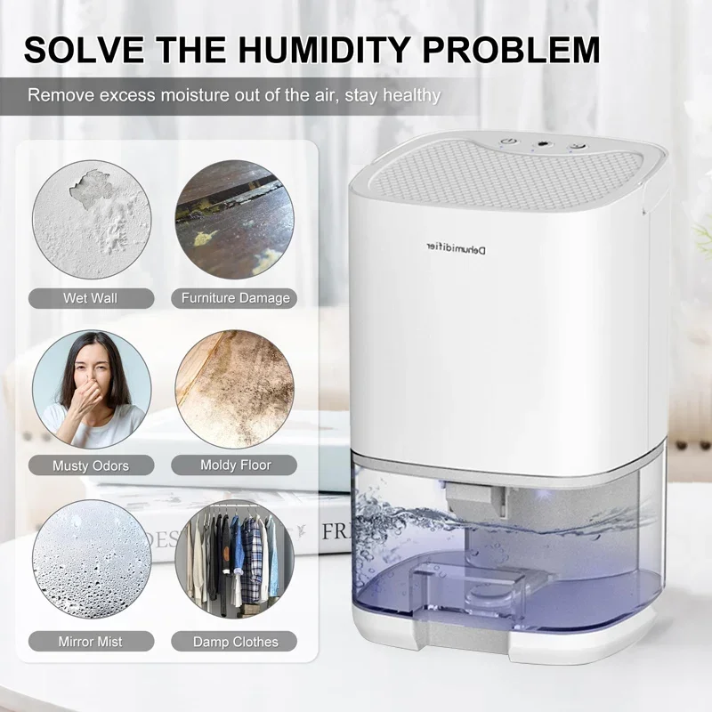 TINSOL Air Dehumidifier Portable Mute Dehumidifier Home Air Dryer Bedroom Office Dehumidifier Kitchen Deodorizer Dryer - Image 4