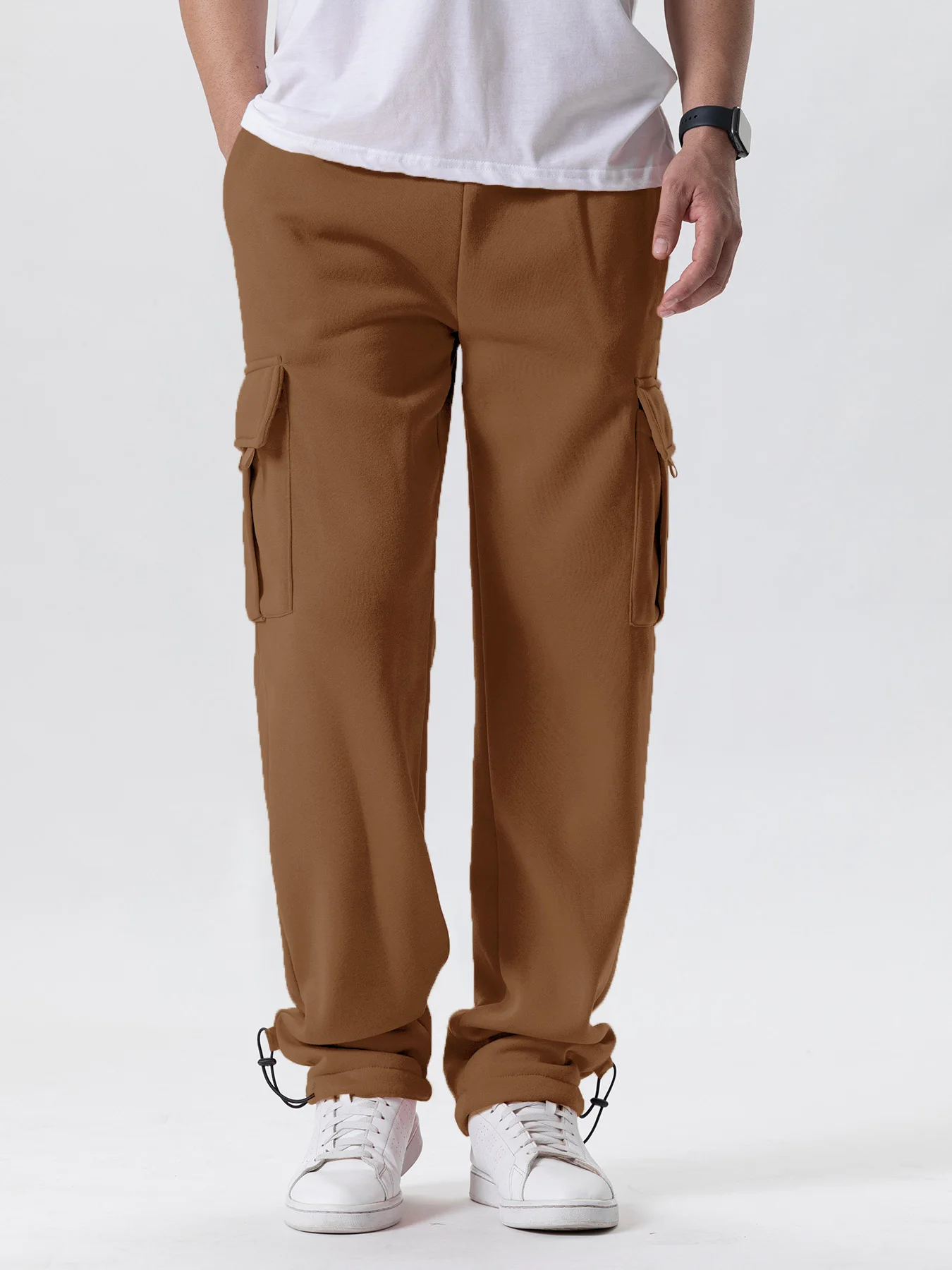 Mens Sweatpants Straight Fit Joggers for Sports and Streetwear Loose Oversized Drawstring Long Pants Men Multi-pocket Pants - Image 5