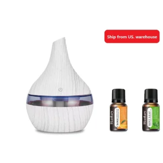 300ml ​​USB Essential Oil Diffusers ​​Ultrasonic Air Humidifier with 7-Color LED lights Cool Mist Maker​​ for home bedroom