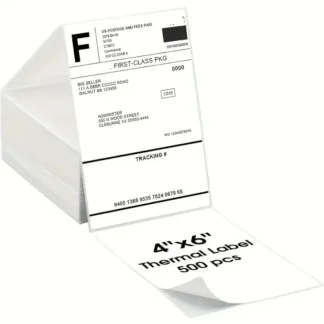 4x6 Inch Direct Thermal Labels 500 Labels Per stacked -Strong Adhesive, Labels Resistant to Water & Grease For shipping label