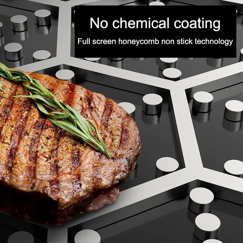 Whole Body Tri-Ply Stainless Steel Frying Pan 316 Stainless Steel Wok Pan Double-sided Honeycomb Skillet Suitable for All Stove - Image 6