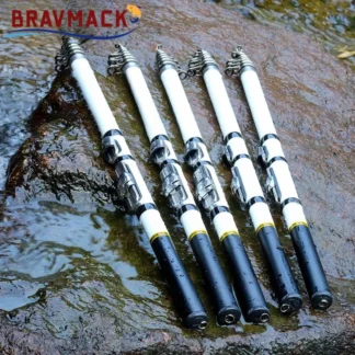 BRAVMACK Carbon Fiber Spinning Fishing Rod Telescopic Mini Pole 3M 2.7M 2.4M 2.1M 1.8M 1.5M Fish Gear Tackle High Quality