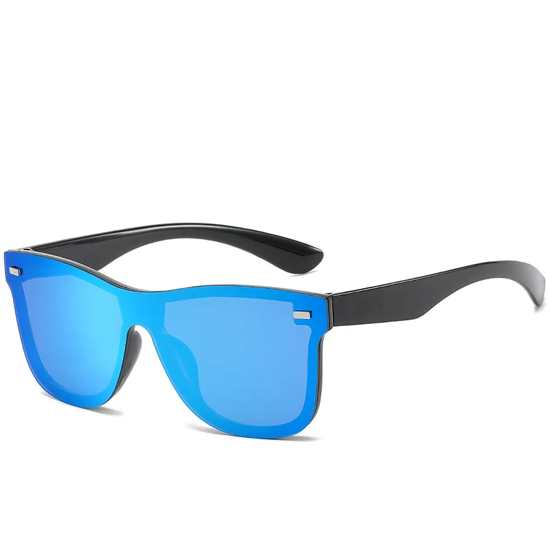 One Pine Flash Sunglasses Men Women Cycling Flat Lens Rivets UV400 Sun Glasses Reflective Shades