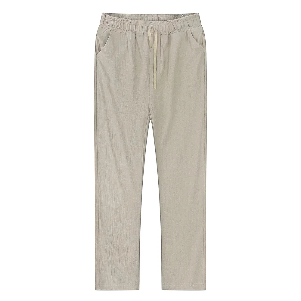 Men's Cotton Linen Pants Male Autumn New Breathable Solid Color Linen Trousers Fitness Streetwear S-3XL - Image 6