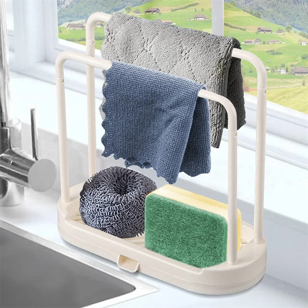 Kitchen Rag Drain Stand Kitchen Accessories Sink Drainage Shelf Sink Drain Storage Basket for Sponge Rag Wire Ball - Image 4