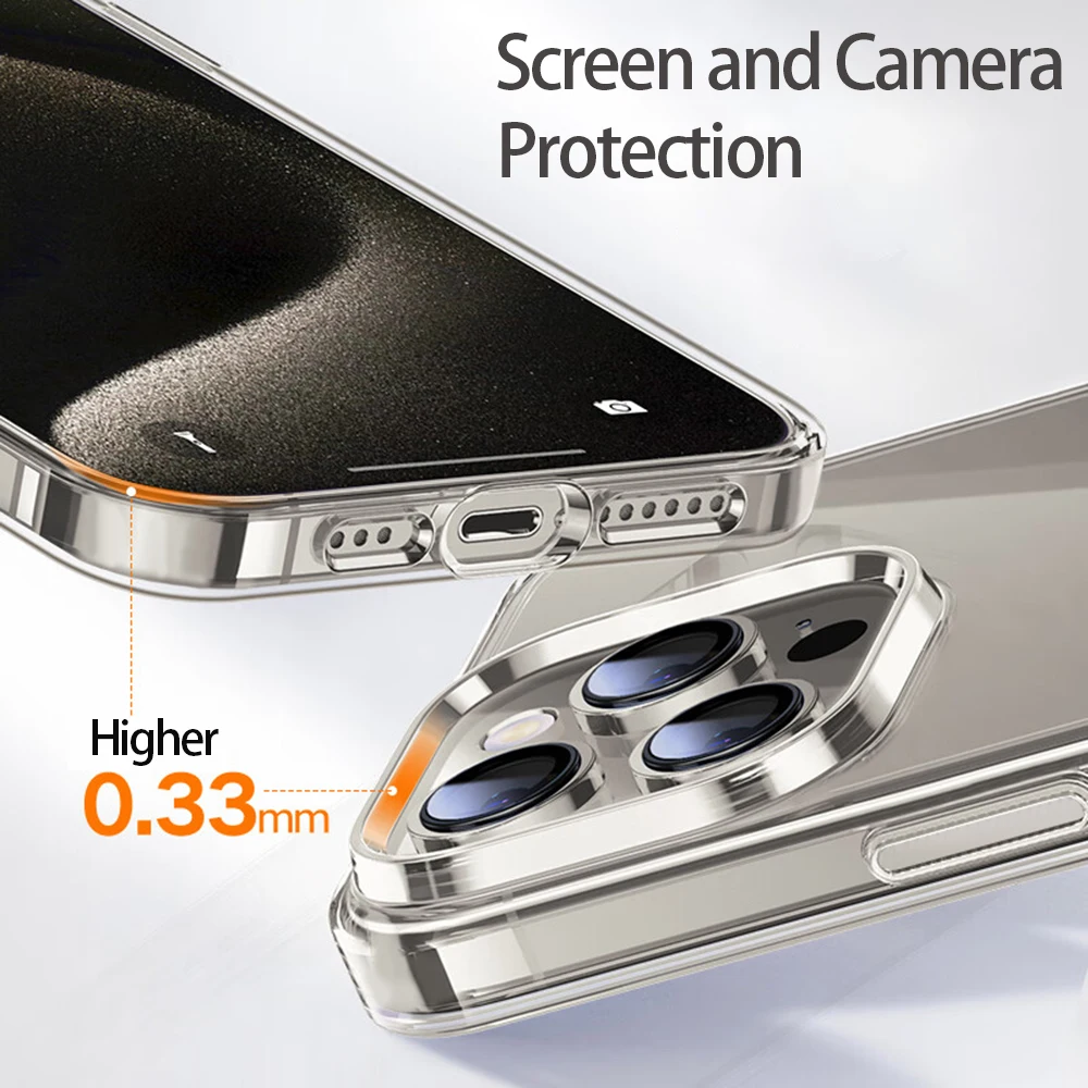 Luxury Transparent Case For iPhone 16 15 11 12 13 14 Pro Max Soft TPU Silicone For iPhone XR XS Max 8 Plus Back Cover Clear Case - Image 3