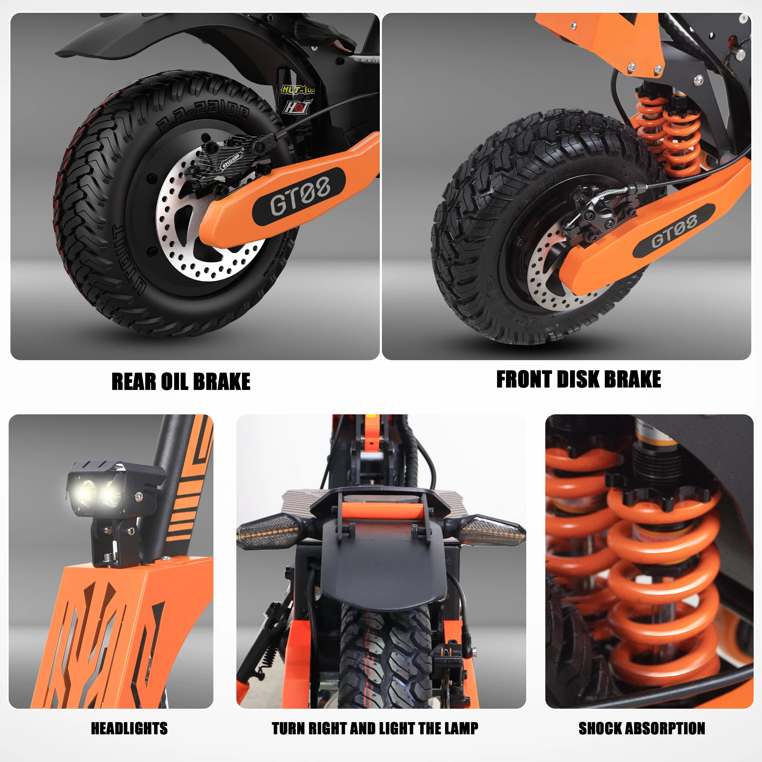 Arwibon 5600W Adult Electric Scooter Dual Motor Top Speed 46MPH,60V27AH, 11-inch Off-Road Tires Sport Folding eScooter with Seat - Image 5