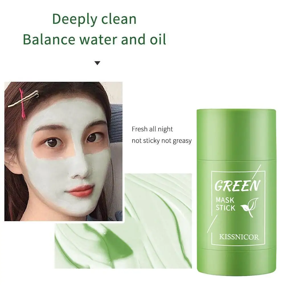 40g Remove Blackhead Green Tea Solid Mask Cleans Pores Stick Facial Blemish Black Dots Shrink Pores Korean Skin Care Cosmetics - Image 4