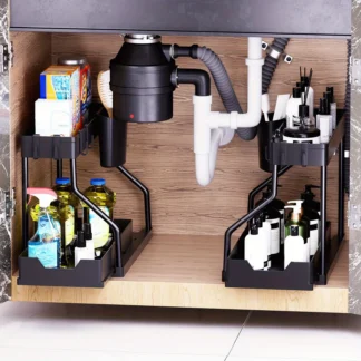 Multi-layer Pull-out Finishing Seasoning Household Kitchen Rack Bathroom Sink Layered Sundries Storage Rack