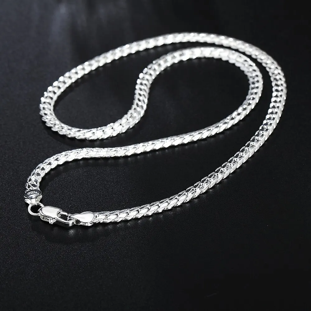 20-60cm Silver Color Luxury Brand Design Noble 6mm Necklace Chain For Woman Men Fashion Wedding Engagement Jewelry - Image 2