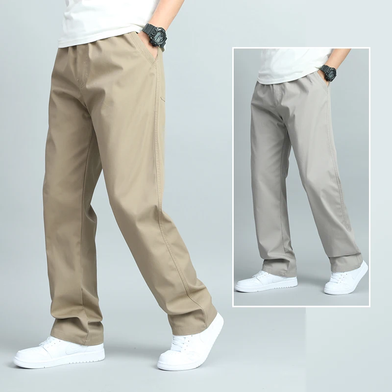 Big Size Men's Casual Cotton Trousers Loose Fit Straight Pants Multi Pocket Big Man Long Pants Mens Jogger Pants Summer Autumn - Image 4