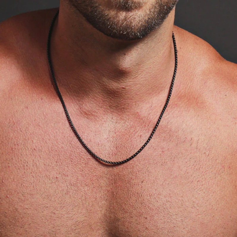 HIYEE Classic Rope Chain Men Necklace Width 2/3/4/5 MM Stainless Steel Figaro Cuban Chain Necklace For Men Women Jewelry - Image 6