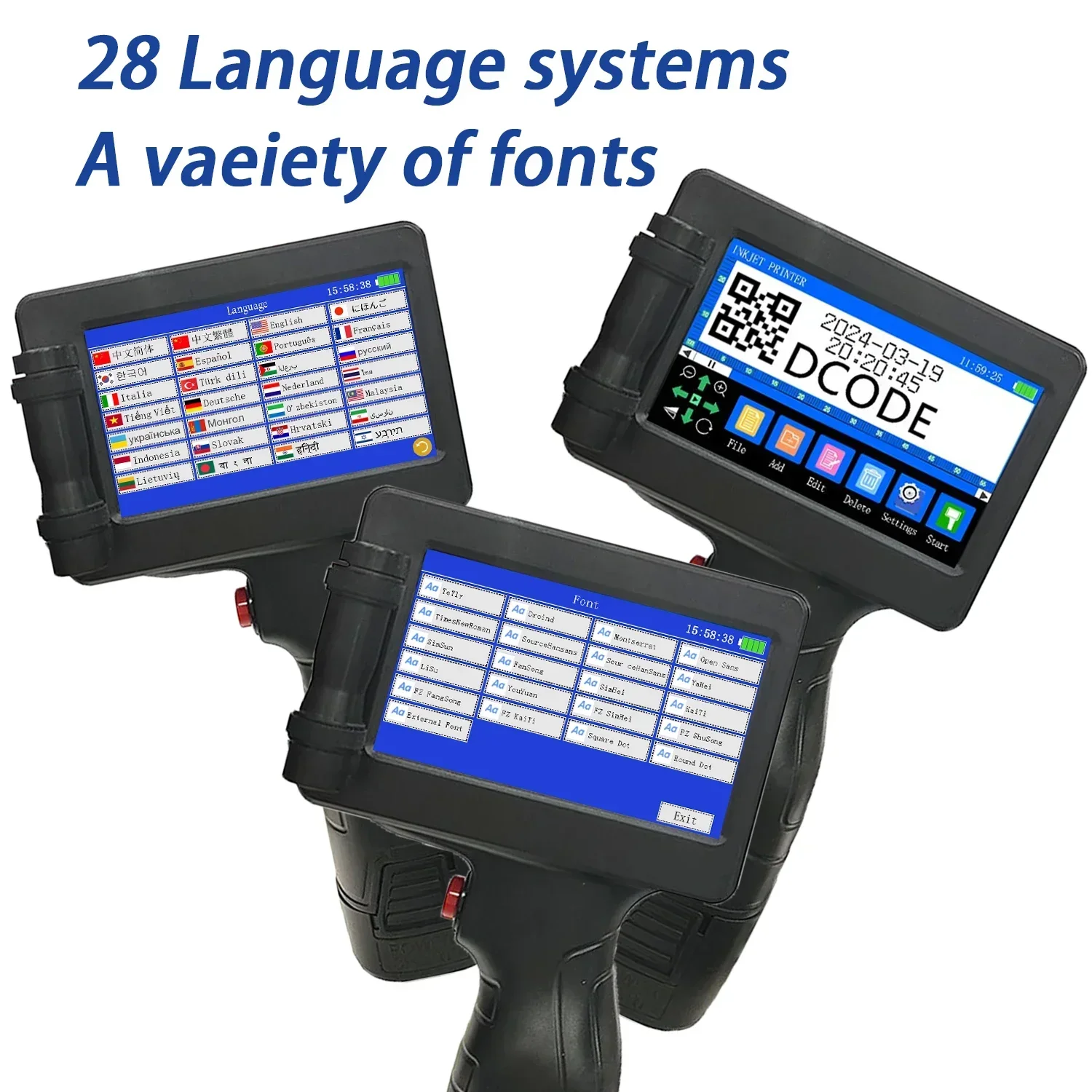 DCODE 1755PLUS 12.7mm Portable Printers Handheld Inkjet Printer Text QR Barcode Batch Number Logo Image Date Printing Machine - Image 3