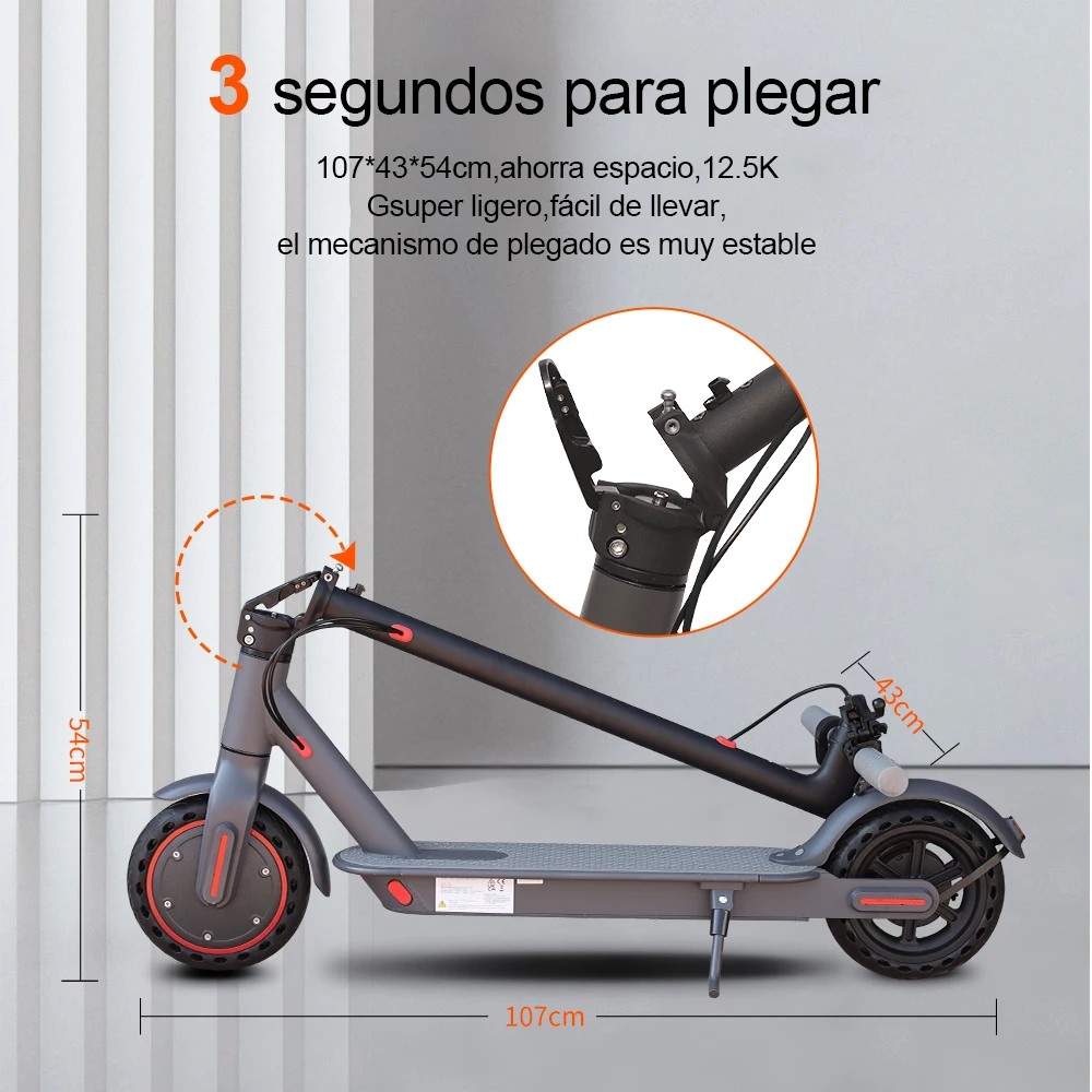 LADPED Electric Scooter 350W 19mph APP Smart Scooter Shock-absorbing Anti-skid 8.5 Inches Folding waterproof Electric Scooter - Image 3