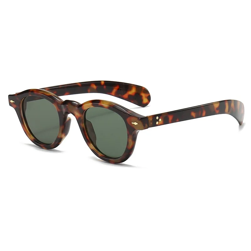 Fashion Small Round Sunglasses Women Retro Clear Ocean Lens Shades UV400 Men Rivets Punk Sun Glasses - Image 5