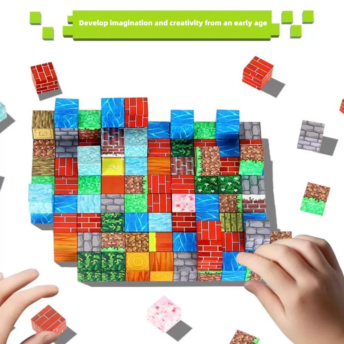 TNT Building Block Storage Box, Magnetic Building Blocks Toy, Building Block Set, Children's DIY Assembly Toy Building Blocks, - Image 5