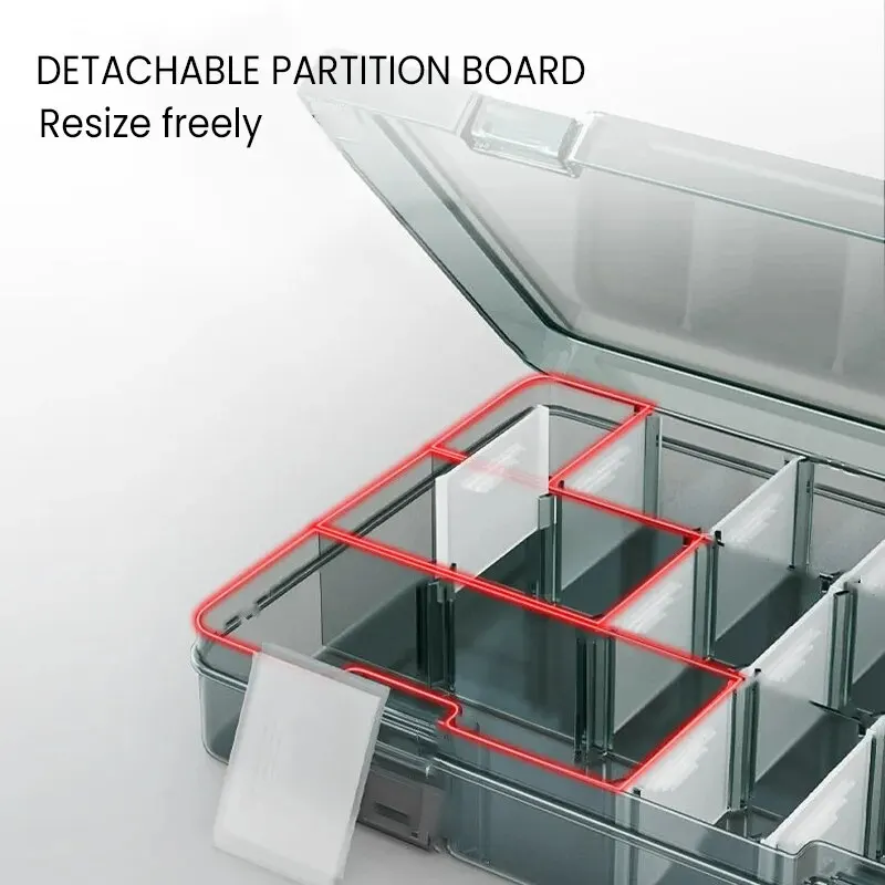 AIRAJ Plastic Tool Parts Box Storage Screw Box Tool Classification Electronic Component Drill Bit Accessories Thickened Grid Box - Image 5