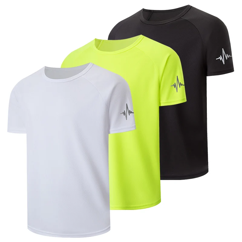 1/3/4 Pieces Summer Men's Printed Quick-drying Breathable Short-sleeved Plus Size Loose Sports Casual T-shirt Multicolor Choice - Image 5