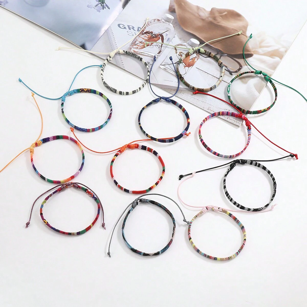 12pcs Boho Surfer Beach Bracelet Set Men & Women Braided Boho Summer Bracelets Handmade Festival Jewelry - Image 3