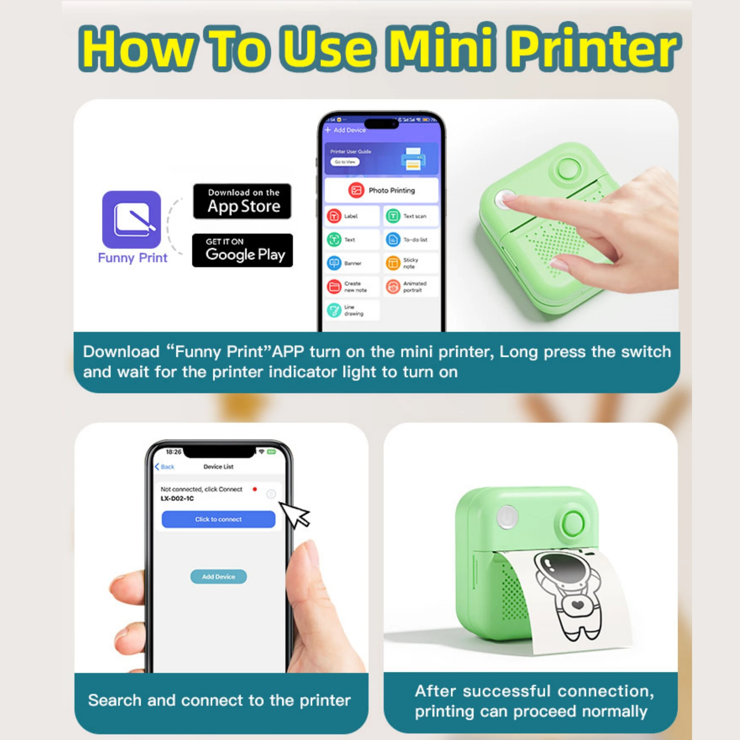 Dolewa D3 Portable Printer Thermal Paper Stickers Paper Mini Printers Labels Maker Printer for Error Printing Photo Printing - Image 5
