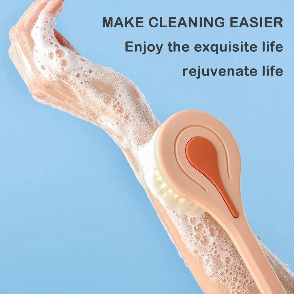 1pc Long Handle Bath Brush Soft Hair Bath Brush Back Ball Brush Bathroom Body Brushes Mud Back Scrubber Shower Massage Brush - Image 3