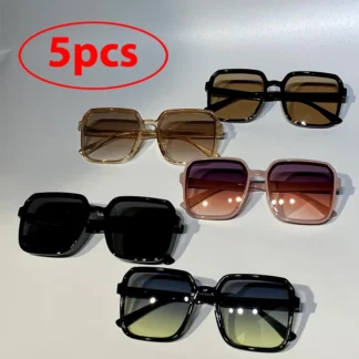 5pcs the glasses combination Square large frame casual fashion sunglasses 2024 new cross-border street shot unisex sunglasses