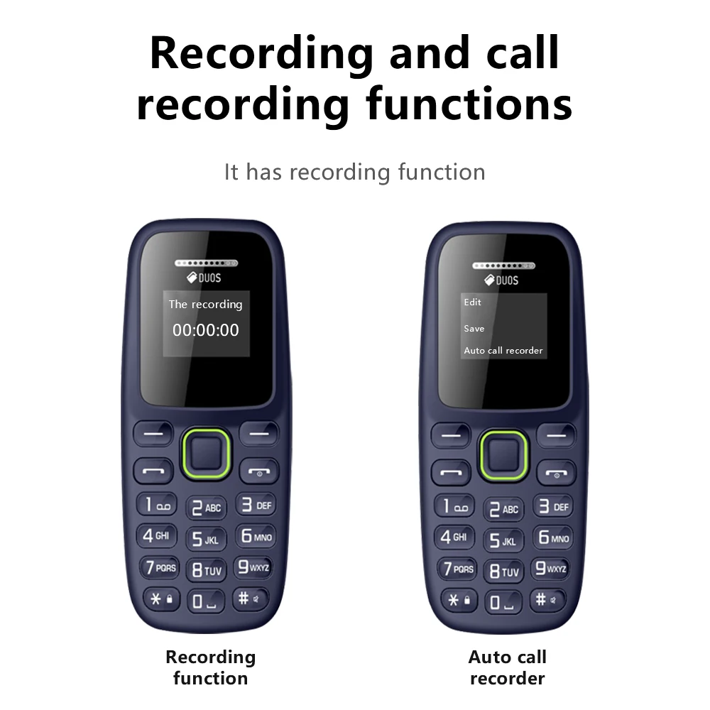 BM310 Small Mobile Phones Unlocked Bluetooth Earphone Telephone Low Radiation Automatic Call Recording Dual SIM Small Cell Phone - Image 4