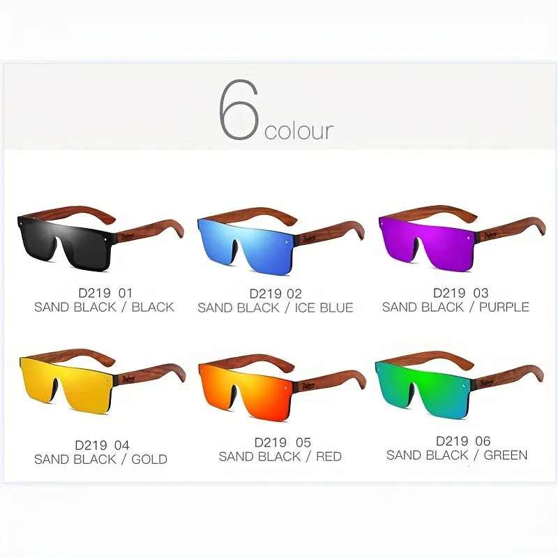 DUBERY Wooden Polarized UV400 ProtectionSunglasses For Men And Women 6 Colors Model 219 - Image 3