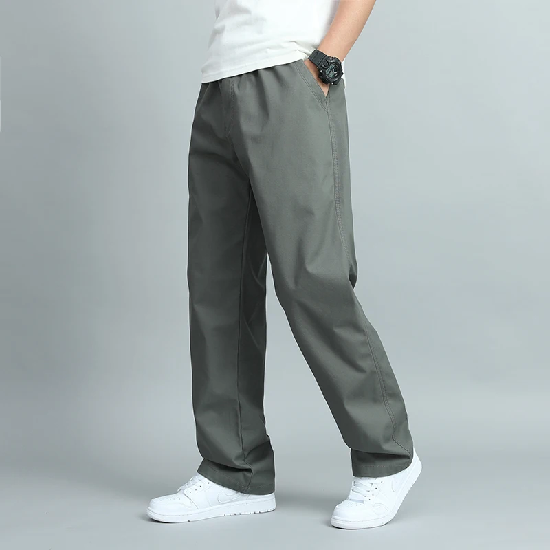 Big Size Men's Casual Cotton Trousers Loose Fit Straight Pants Multi Pocket Big Man Long Pants Mens Jogger Pants Summer Autumn - Image 5