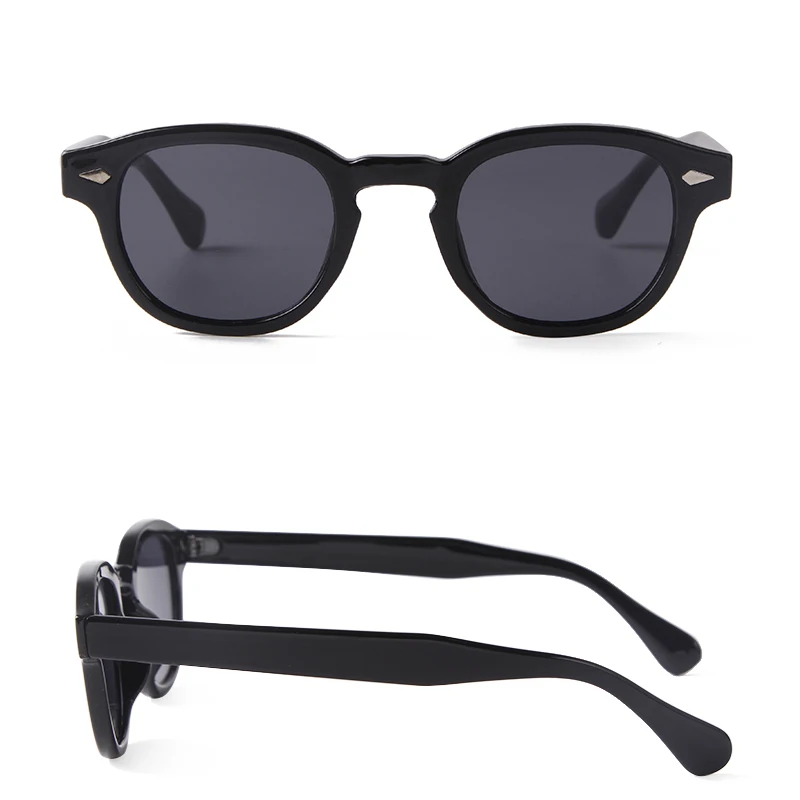 Vintage Tortoise Shell Round Sunglasses Women Men 2025 Brand Design Retro Rivet Yellow Blue Lens Square Sun Glasses Female UV400 - Image 3