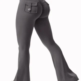 Newest Women Wide Leg High Stretch Yoga Leggings Naked Feeling Compression Fitness Workwear with pockets Yoga Pant ﻿