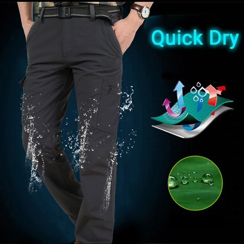 Men's Summer Tactical Cargo Pants Lightweight Casual Waterproof Trousers Casual Pants Wear-resisting Multi-pocket Outdoor Hiking - Image 3