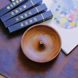 Solid Wood Incense Stick Handmade Tea Ceremony Round Incense Burner Agarwood Tray Holder