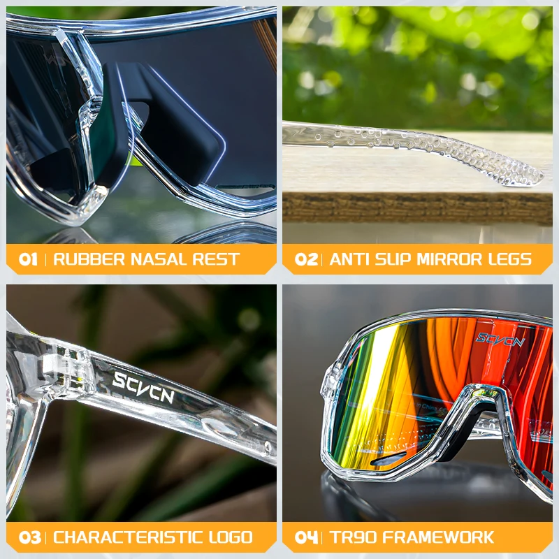 SCVCN Men Cycling Glasses Photochromic Sunglasses Mountain Bike Road Bicycle Eyewear MTB Cycle Goggles Sports UV400 Glasses Hot - Image 5