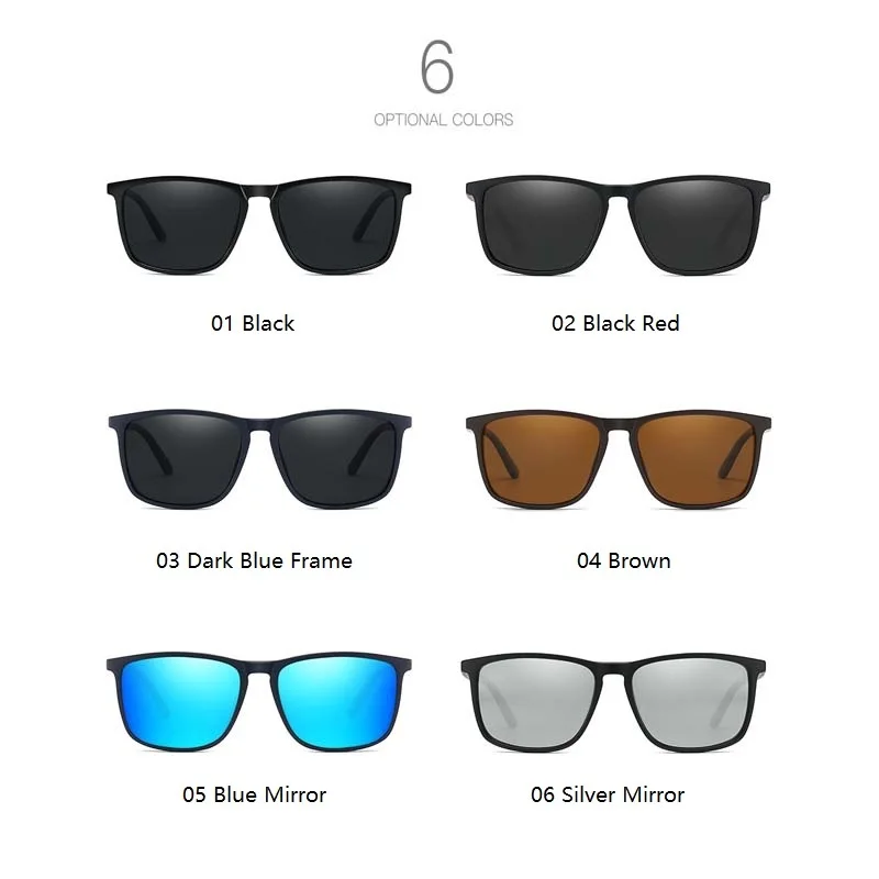 Luxury Square Vintage Polarized Sunglasses For Men Women Fashion Travel Driving Sun Glasses Male TR90 Eyewear UV400 - Image 6
