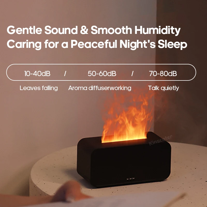 New Simulation Flame Aromatherapy Machine Mini Air Humidifier LED Colorful Light Timer Humidifier Home Perfume Diffuser - Image 3