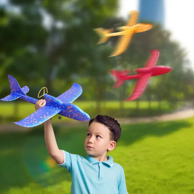 Electric Foam Plane Glider Hand Throw Airplane with LED Light Automatic Flight Planes Outdoor Kids Toys for Children Boys Gifts - Image 5