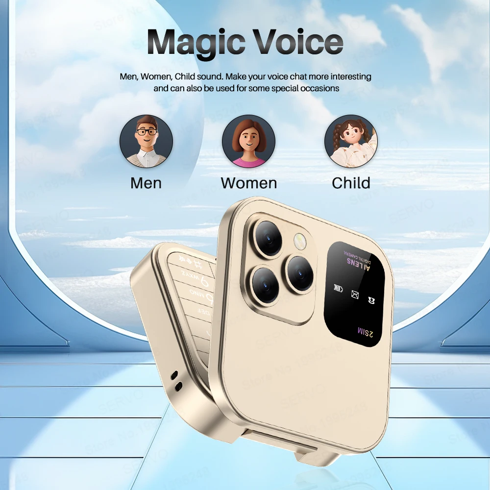 SERVO i16PRO 2G GSM Dual SIM Flip Mini Mobile Phone Auto Call Record Speed Dial Magic Voice FM Radio Small Fold Telephone Type-C - Image 5